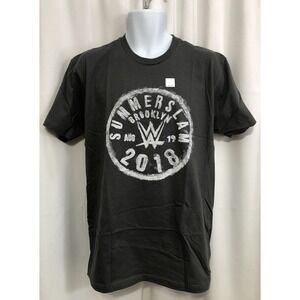 WWE SummerSlam 2018 Brooklyn T-Shirt Mens L Gray Excellent Graphic Tee